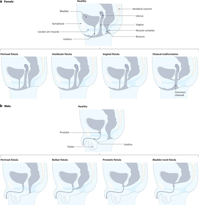 Anorectal malformations and fistulas in females and males