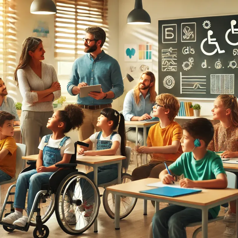 Inclusive classroom with diverse learners