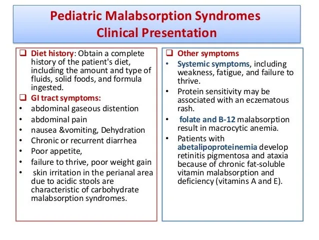 Pediatric Malabsorption Syndromes: Clinical Presentation