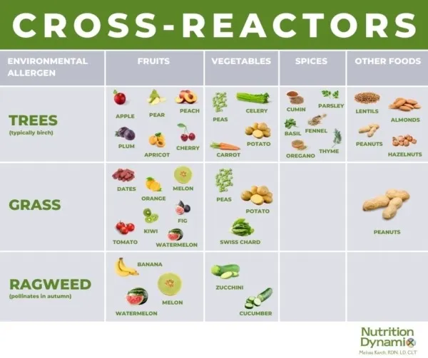 Oral Allergy Syndrome: Pollen-Food Cross-Reactivity Chart
