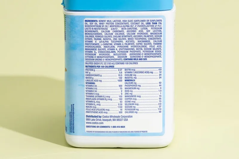 Infant Formula Nutrition Facts