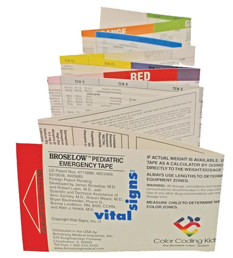 Broselow Pediatric Emergency Tape for Equipment Sizing