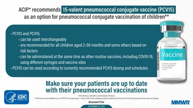 PCV15 vaccine recommendations for children