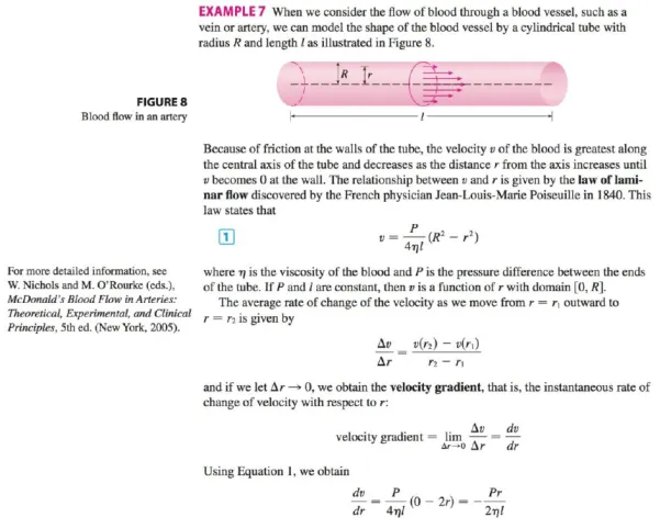 Poiseuille's Law and Blood Flow in Artery