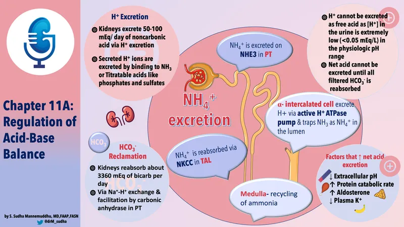 Renal Acid-Base Regulation: H+ and NH4+ Excretion