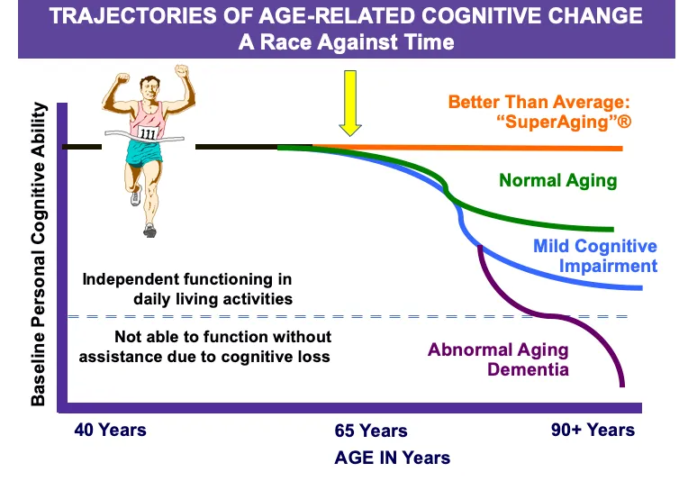 Cognitive decline trajectories: normal, MCI, dementia