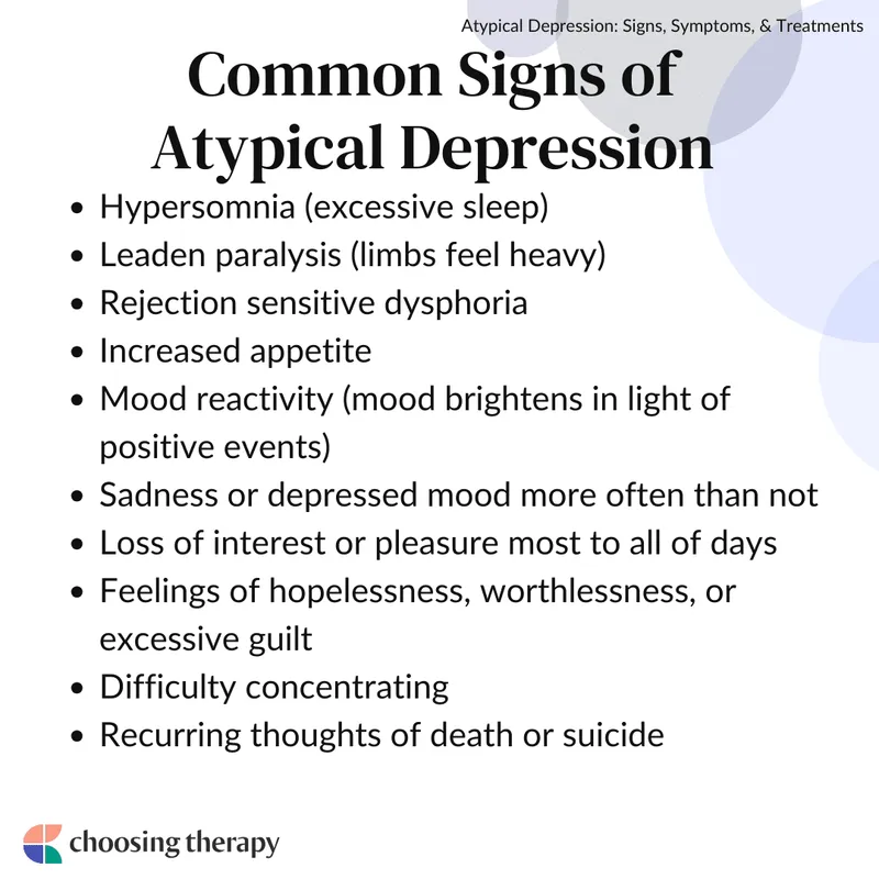 Common Signs of Atypical Depression