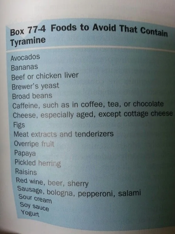 Tyramine-rich foods to avoid with MAOIs