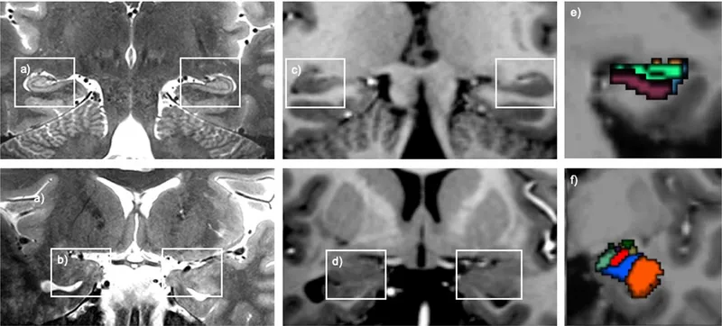 Coronal MRI showing hippocampal atrophy in MDD