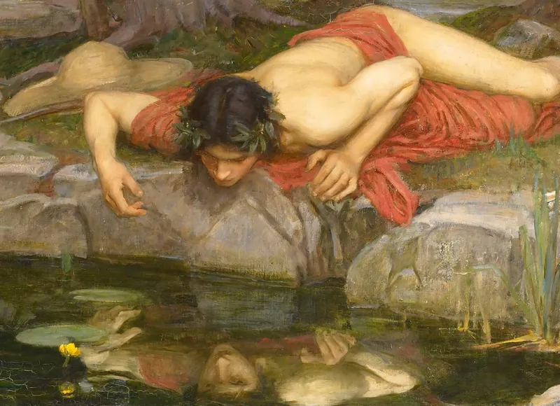 Narcissus gazing at his reflection