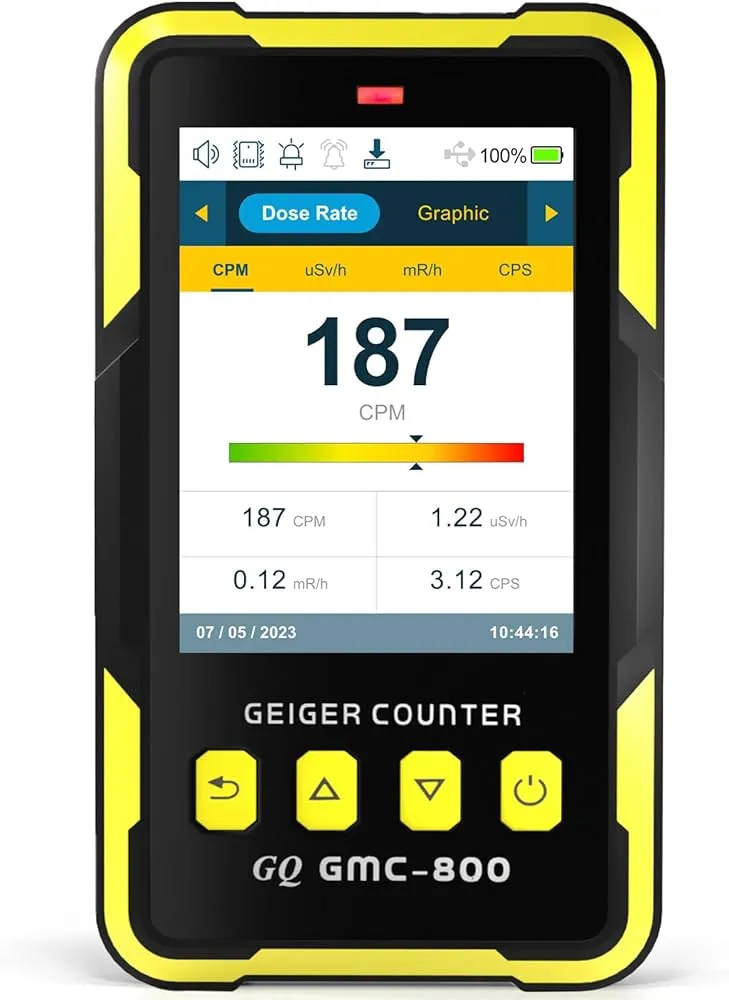 Geiger Counter Displaying Radiation Dose Rate