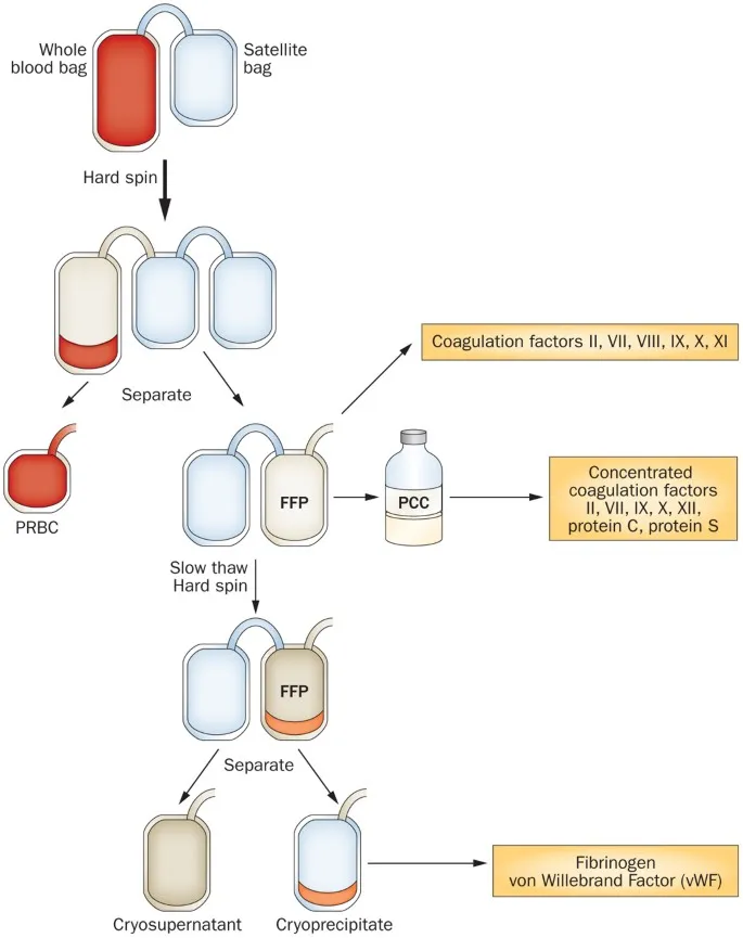 Blood component separation and derived products