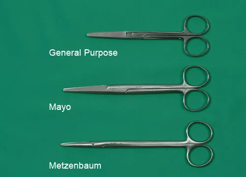 General Purpose, Mayo, and Metzenbaum Surgical Scissors