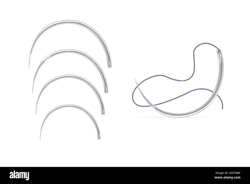 Surgical needles and suture material