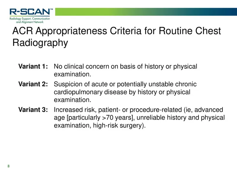 ACR Criteria for Routine Chest Radiography Variants