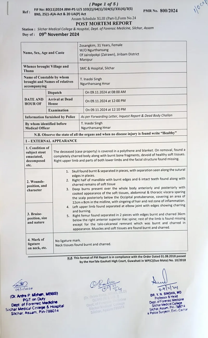 Forensic Post Mortem Report: Burn Victim