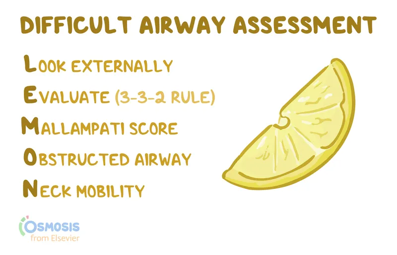 Difficult Airway Assessment: The LEMON mnemonic