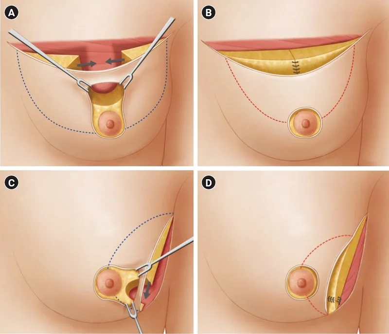 Oncoplastic surgery examples showing volume displacement and replacement techniques