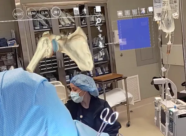 Augmented reality surgical navigation display