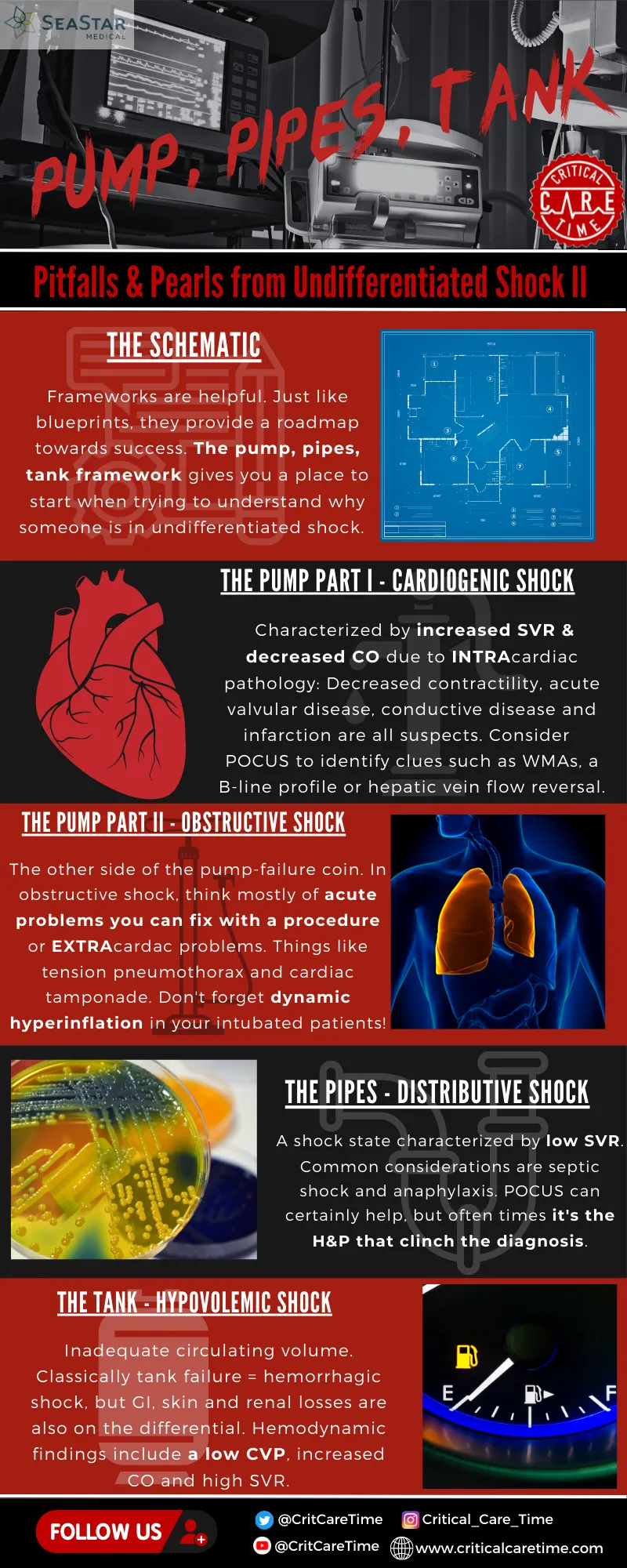 Shock hemodynamic profiles comparison table