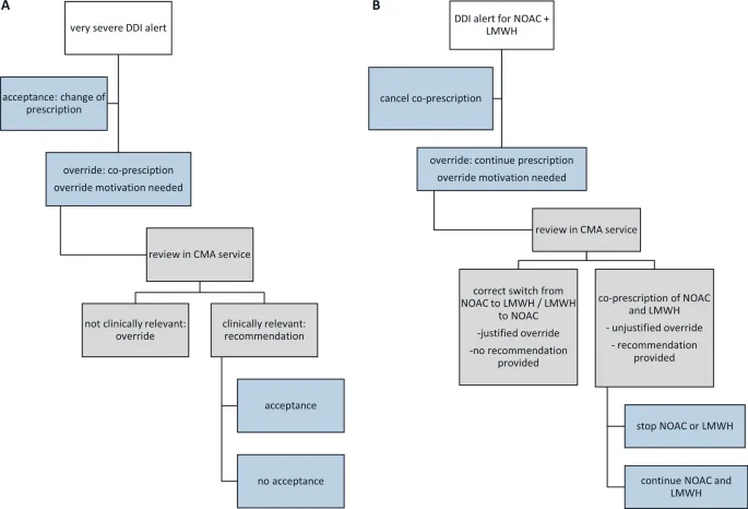 Clinical decision support system interface for drug interactions