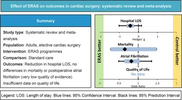Meta-analysis forest plot showing ERAS intervention effect sizes