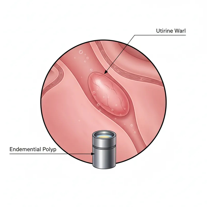 Figure 2: Hysteroscopy image showing endometrial polyp protruding into uterine cavity