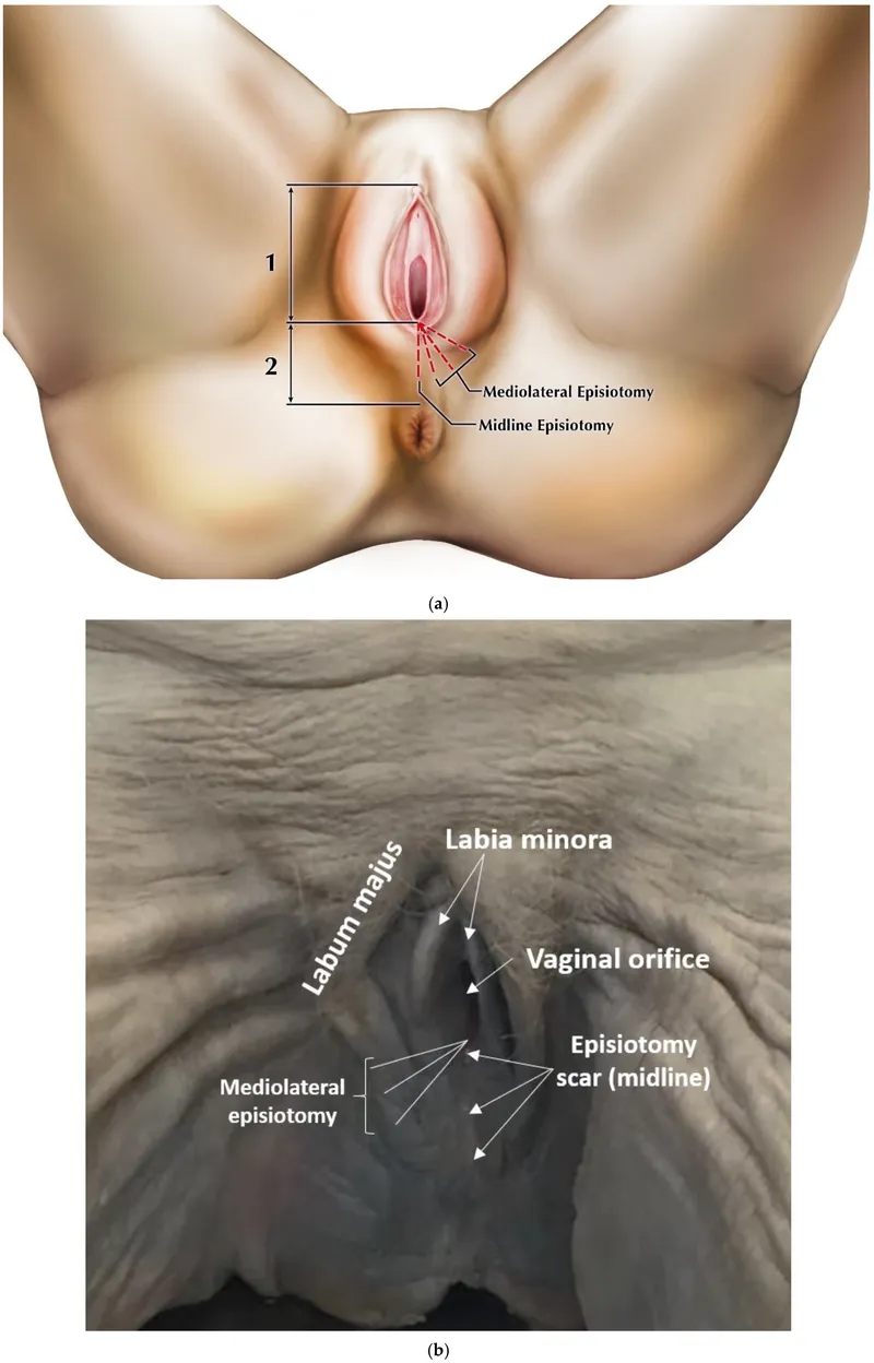 Perineal anatomy and episiotomy techniques