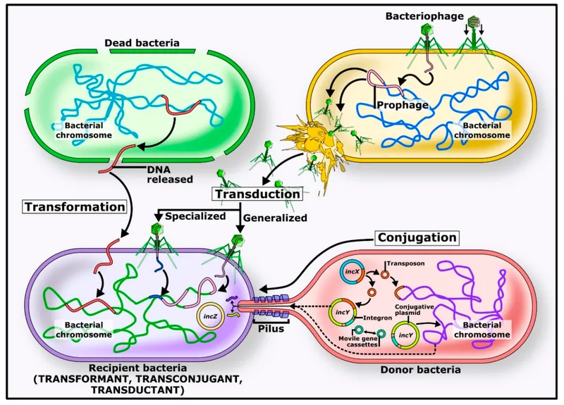 Horizontal gene transfer of resistance genes between bacterial species