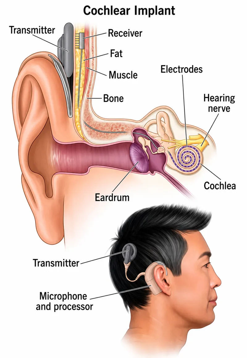 Cochlear Implant Components and Placement