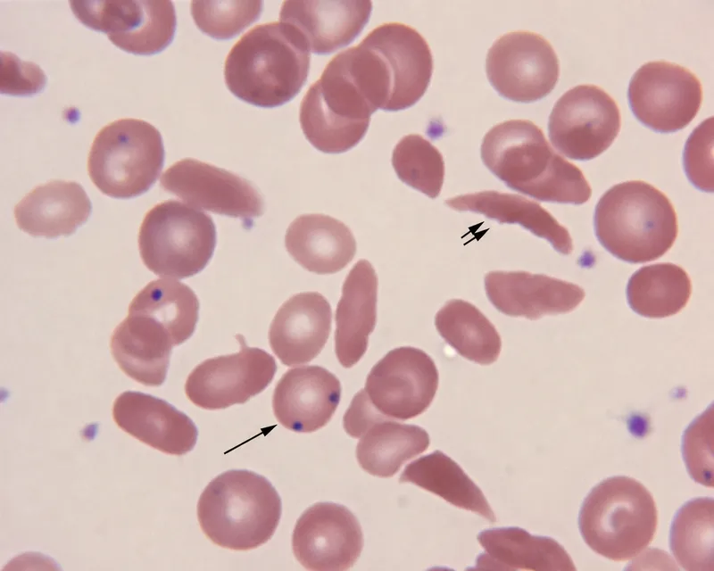 Sickle cells and Howell-Jolly bodies