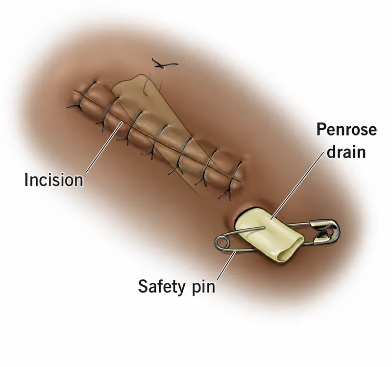 Penrose drain placement