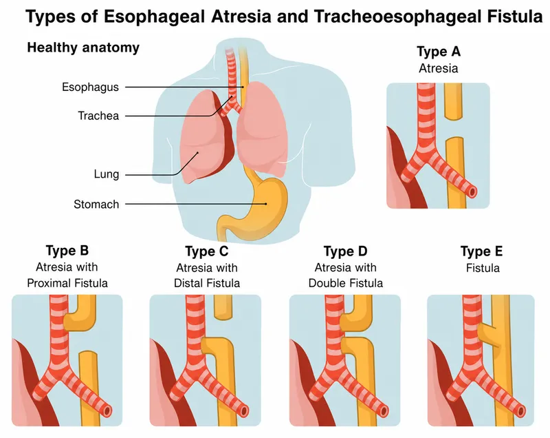 Types of Esophageal Atresia and Tracheoesophageal Fistula