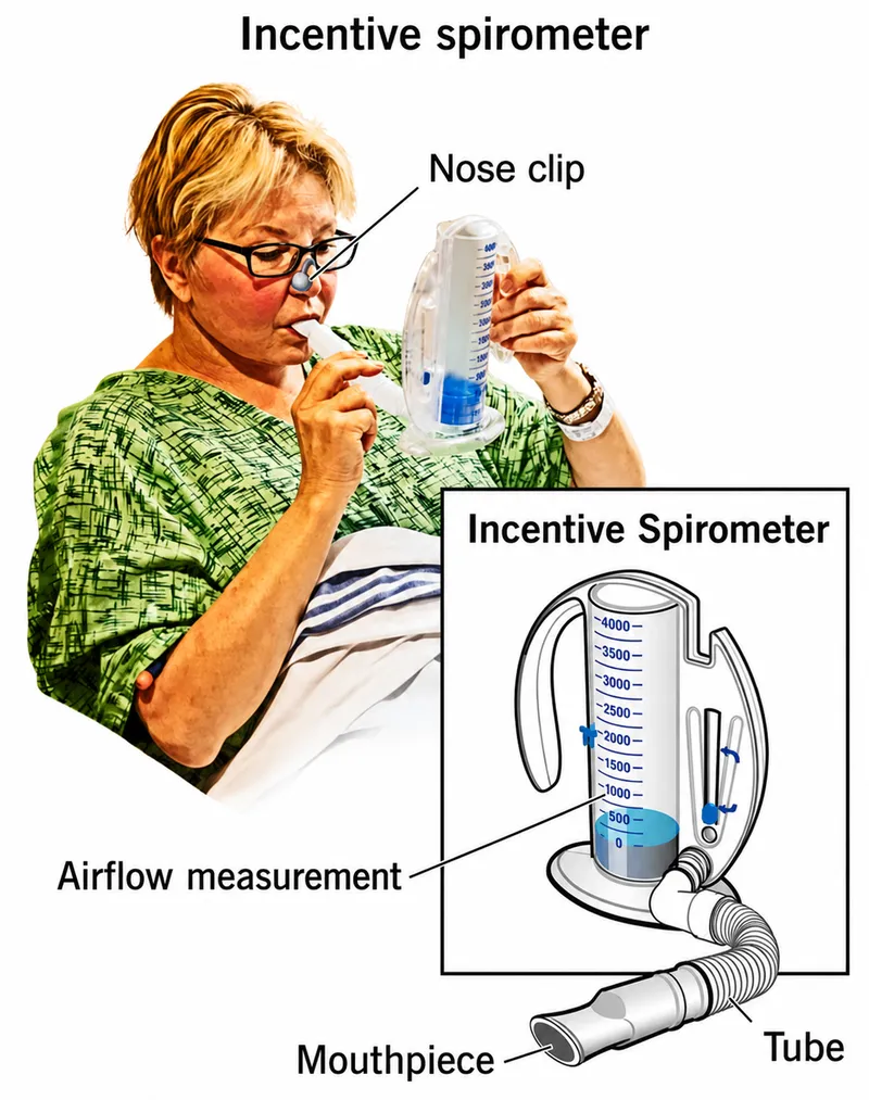 Incentive Spirometer Use and Diagram