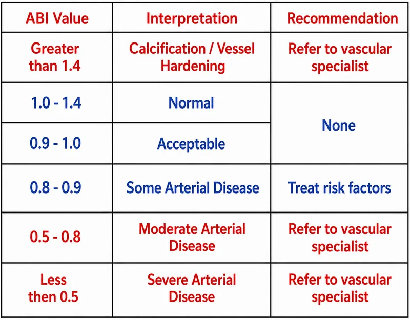 Ankle-Brachial Index (ABI) Interpretation