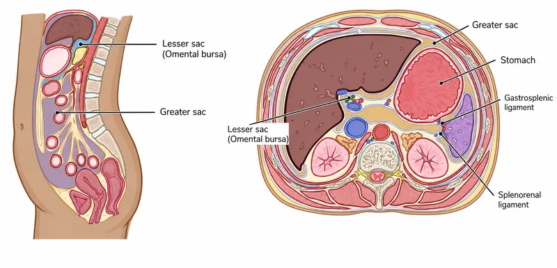 Peritoneal Cavity: Sagittal and Transverse Views