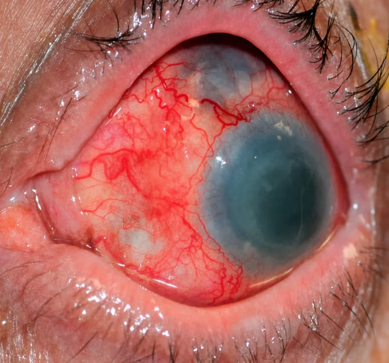 Anterior scleritis with deep violaceous redness