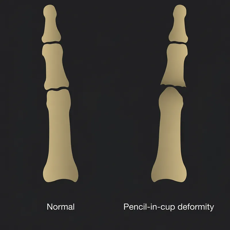 Pencil-in-cup deformity in psoriatic arthritis
