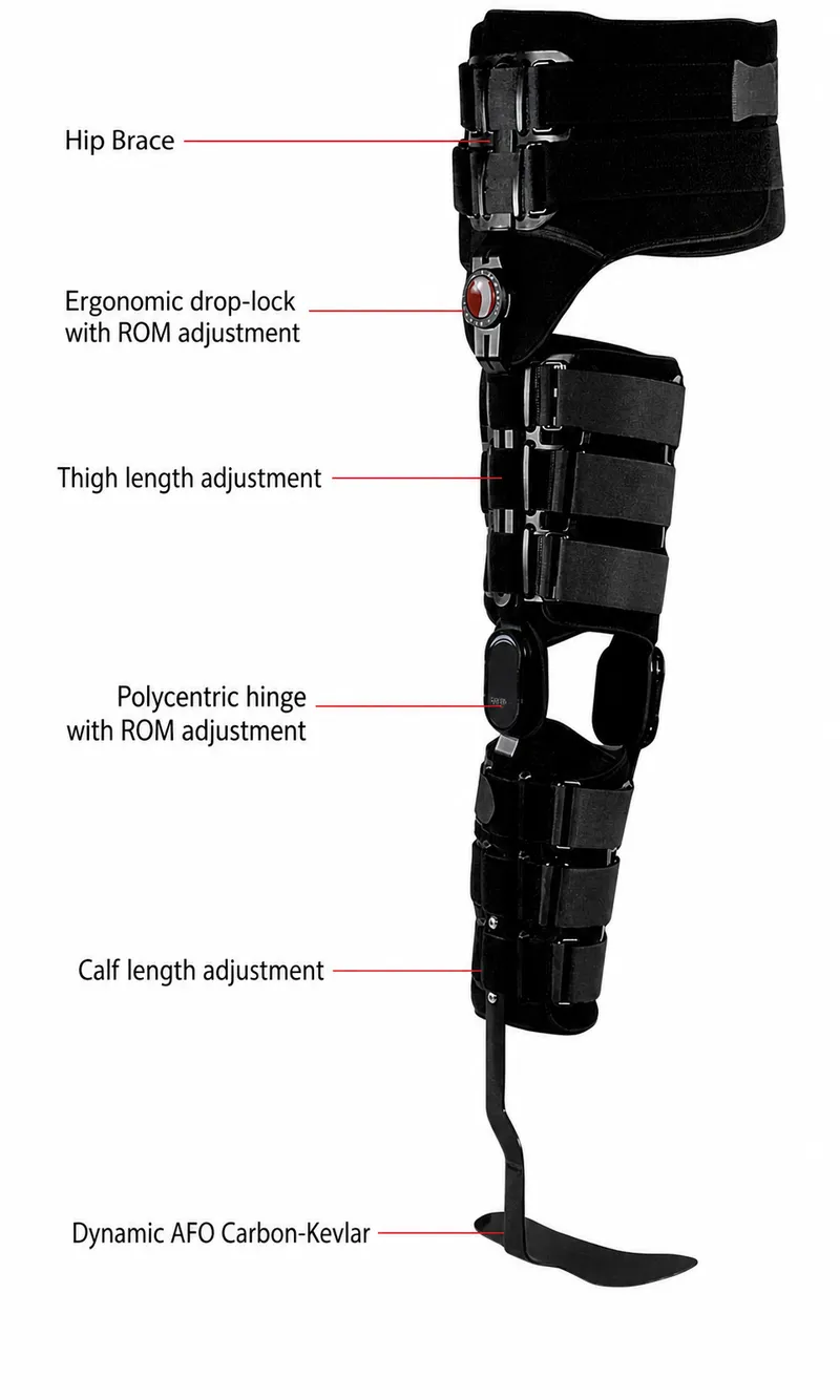 HKAFO components and adjustments
