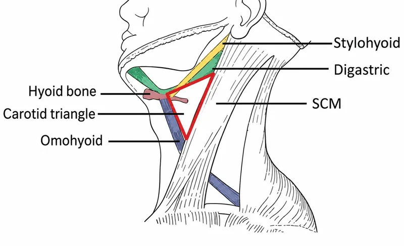 Carotid triangle and surrounding structures