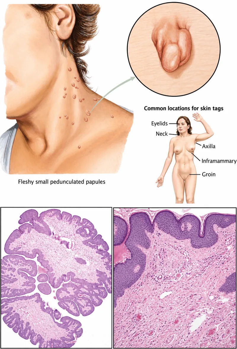 Skin tag (acrochordon) clinical and histology
