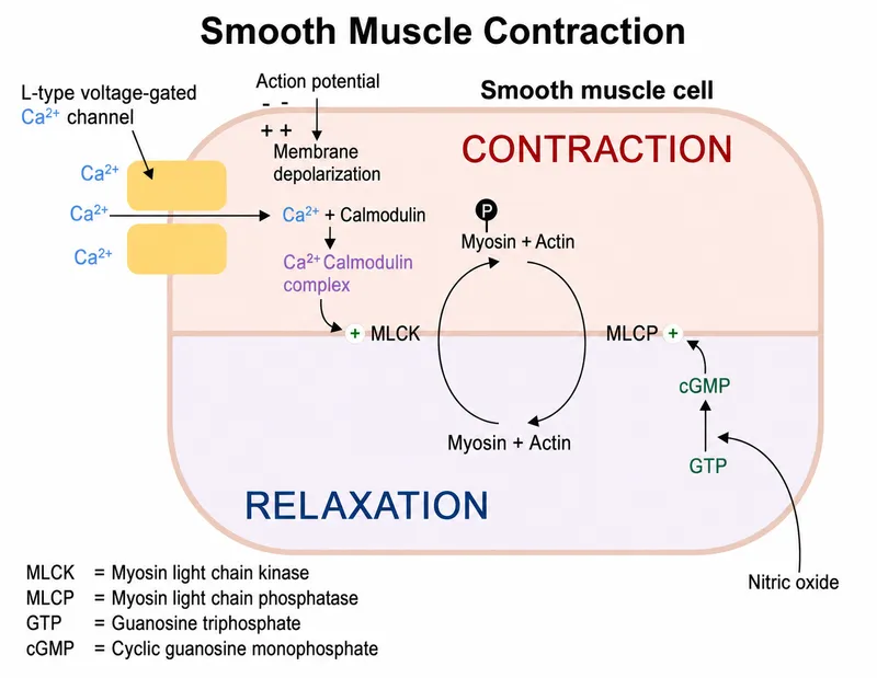 Smooth Muscle Contraction and Relaxation Pathway