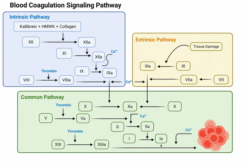 Blood Coagulation Signaling Pathway Diagram