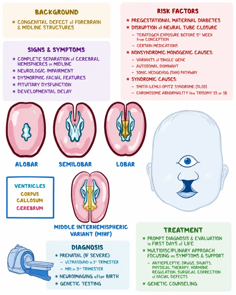 Holoprosencephaly types and features