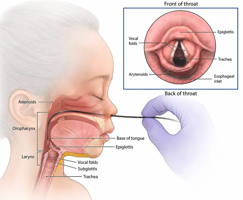 Pediatric Flexible Laryngoscopy Procedure Diagram
