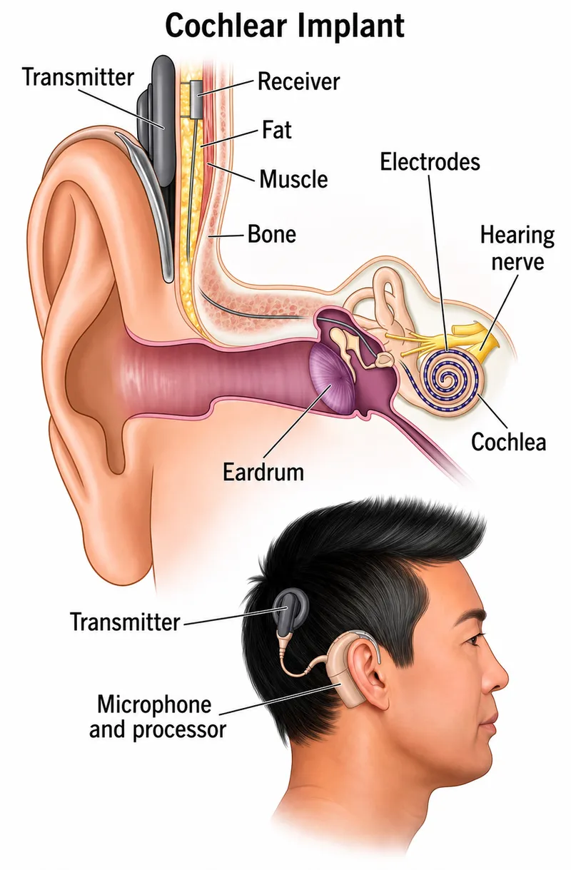 Cochlear Implant Components and Placement