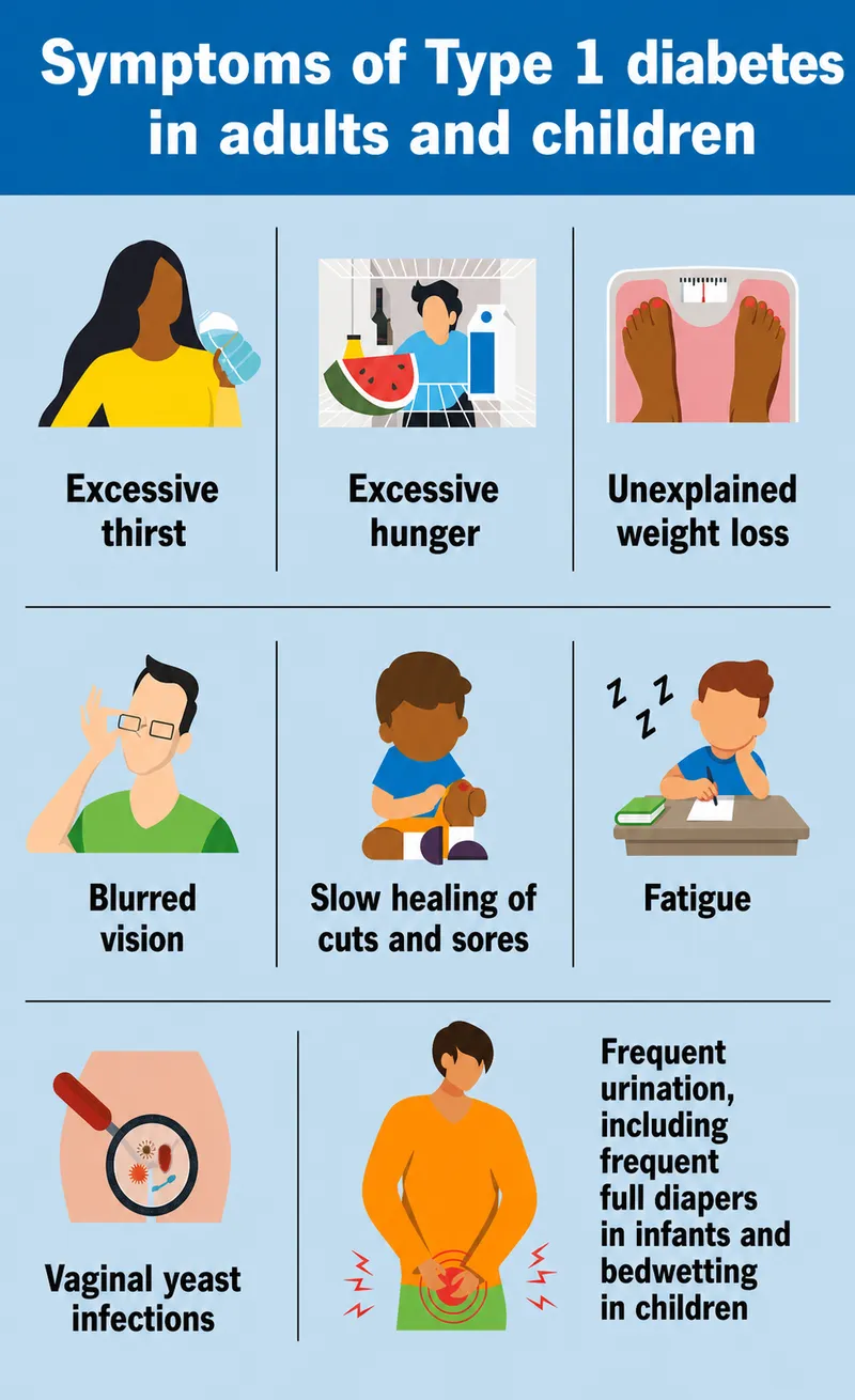 Symptoms of Type 1 Diabetes in Adults and Children