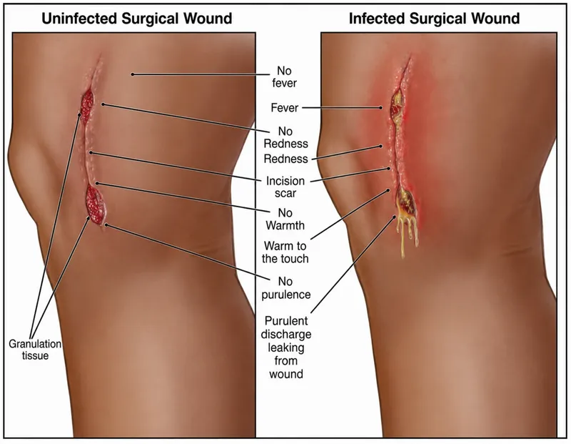 Uninfected vs. Infected Surgical Wound