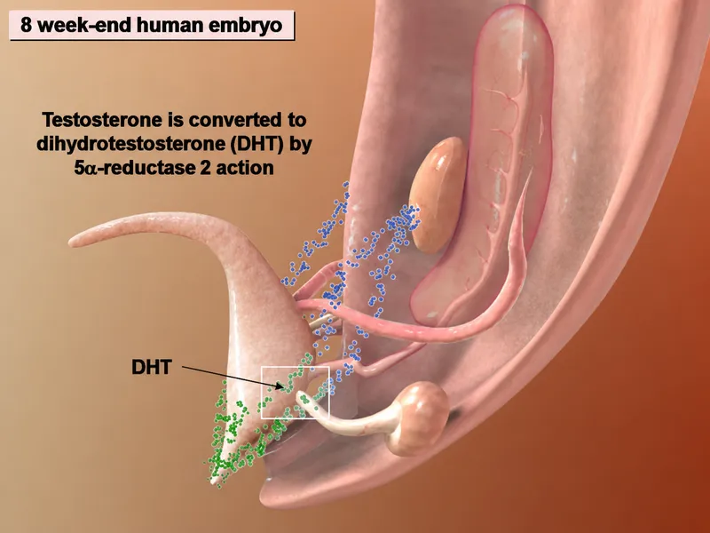 DHT conversion in 8-week human embryo