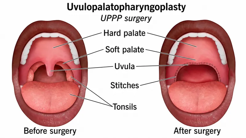 UPPP surgery: Before and after oropharyngeal view